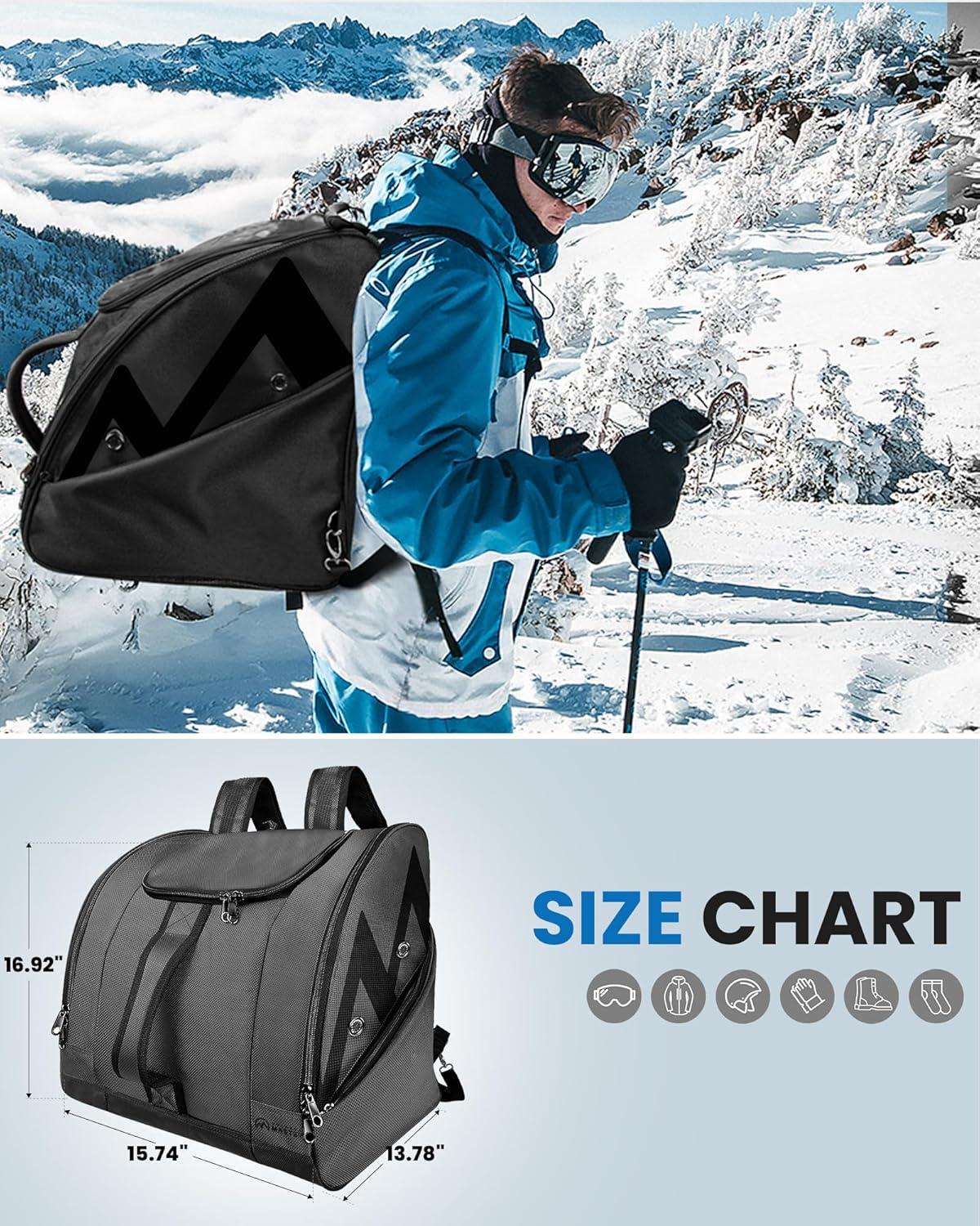 imageOutdoorMaster Boot Bag 50L Ski Boots and Snowboard Boots Bag Excellent for Travel with Waterproof Exterior ampamp Bottom for Men Women and YouthDark Gray