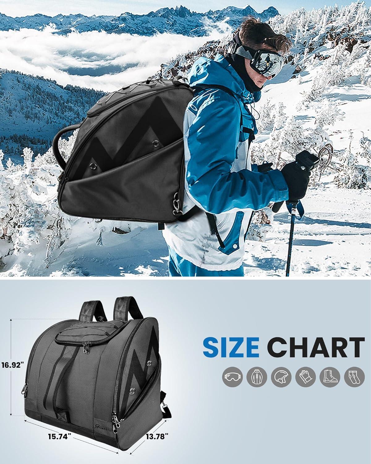 imageOutdoorMaster Boot Bag 50L Ski Boots and Snowboard Boots Bag Excellent for Travel with Waterproof Exterior ampamp Bottom for Men Women and YouthPolar Bear Gray