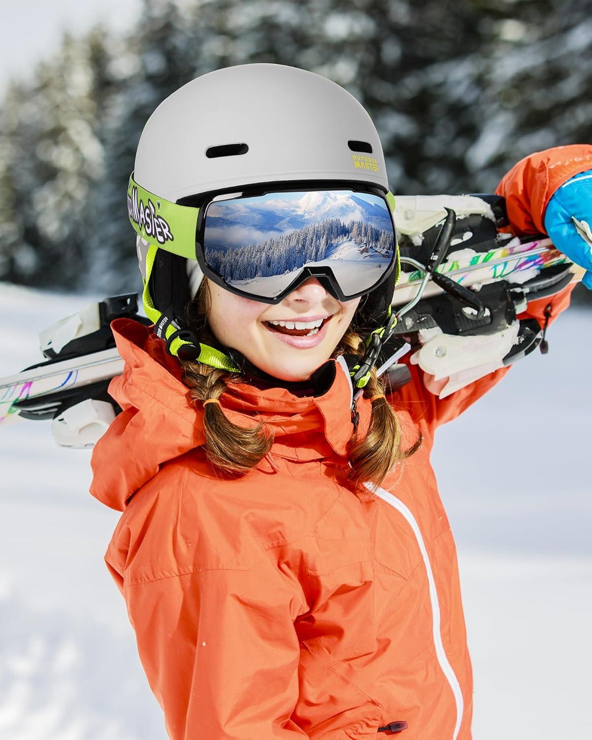 imageOutdoorMaster Kids Snowboarding Helmet for Boys ampamp Girls Durable PC Shell EPS Foam ampamp 12 Cooling Vents Adjustable Dial FitMatte Grey