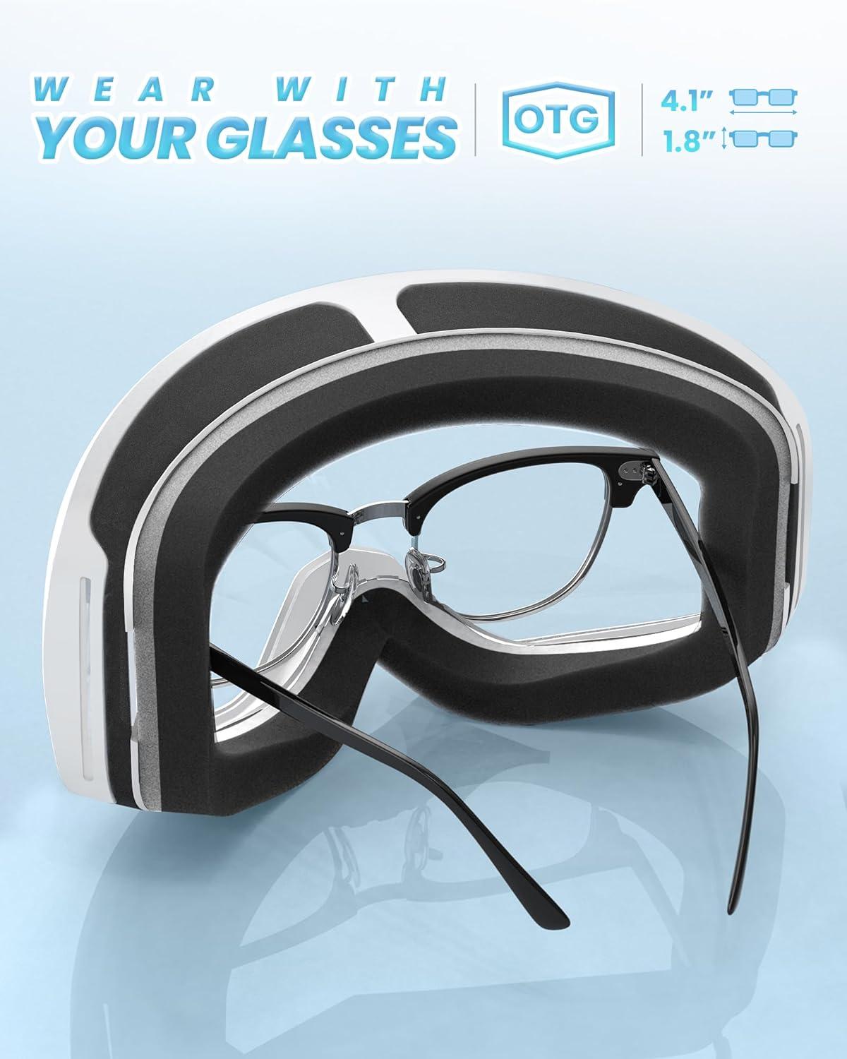imageOutdoorMaster Owl Kids Ski Goggles OTG AntiFog Snowboard Goggles with 100 UV ProtectionWhite Framevlt 12 Revo Gold