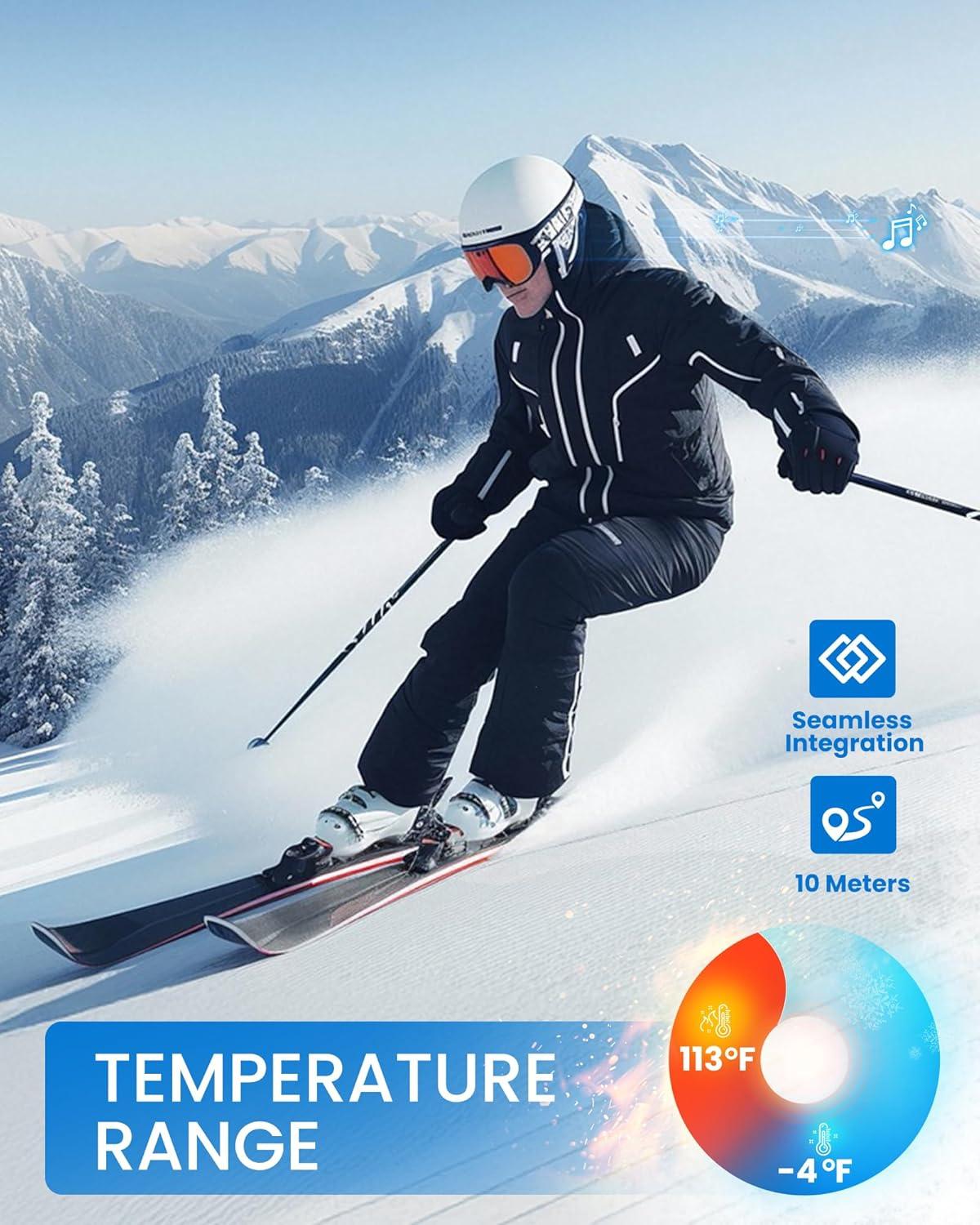 imageOutdoorMaster Update Ski Helmet Headphones True Wireless Bluetooth with Storage Case Dropin HD Speaker Chip Compatible with All Audio Ready Snowboard Helmets with Builtin Mic Navy BlueNavy Blue