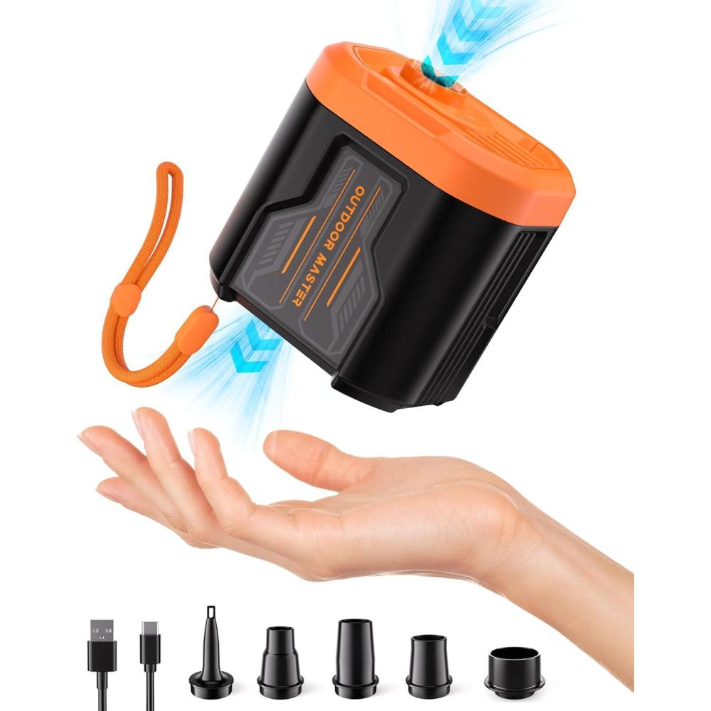 imageOutdoorMaster Bonito 5kPa Portable Electric Air Pump for Inflatables 1443Wh Rechargeable Mini Air Pump Inflator Inflation ampamp Deflation for Air Mattress Pool Float Storage Bags Air Beds