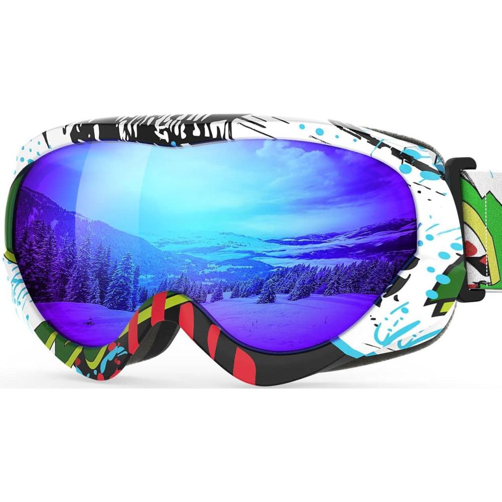 imageOutdoorMaster Kids Ski Goggles Helmet Compatible Snow Goggles for Boys ampamp Girls with 100 UV ProtectionA01 Vlt 152