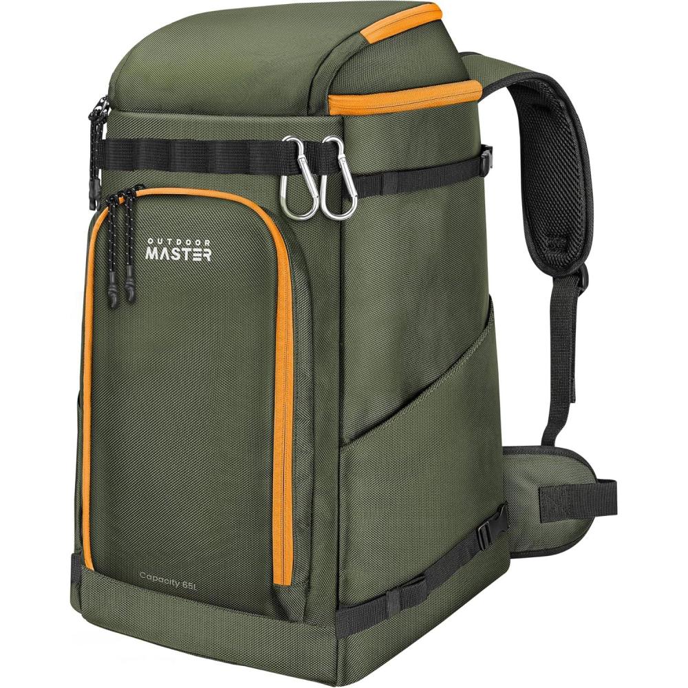 imageOutdoorMaster Ski Boot Bag 65L Snowboard Boots Travel Backpack for Helmet Ski Shoes Goggles Gloves and Accessories Waterproof Exterior ampamp BottomGreen