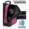 OutdoorMaster 38L Ski Boot Bag, Air Travel Snowboard Boot Backpack with Waterproof Bottom for Ski Helmet, Goggles and Gloves(Rose+Black)