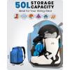 OutdoorMaster 50L Ski Boot Bag-Ski and Snowboard Boots Travel Backpack with Helmet Compartment | Waterproof Exterior & Bottom(Navy)