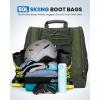 OutdoorMaster Boot Bag – 50L Ski Boots and Snowboard Boots Bag, Excellent for Travel with Waterproof Exterior & Bottom – for Men, Women and Youth(Polar Bear – Green)