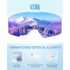 OutdoorMaster Falcon Kids Ski Goggles-Magnetic Interchangeable Lens, Anti Fog UV Protection OTG Snowboard Goggles for Youth(A1-vlt 12% Grey Lens With Revo Blue+dinosaur Strap)