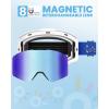 OutdoorMaster Falcon Kids Ski Goggles-Magnetic Interchangeable Lens, Anti Fog UV Protection OTG Snowboard Goggles for Youth(A1-vlt 15% Grey Lens With Revo Blue+sun Strap)