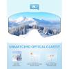OutdoorMaster Falcon Kids Ski Goggles-Magnetic Interchangeable Lens, Anti Fog UV Protection OTG Snowboard Goggles for Youth(A1-vlt 15% Grey Lens With Revo Blue+sun Strap)