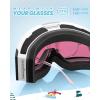 OutdoorMaster Falcon Kids Ski Goggles-Magnetic Interchangeable Lens, Anti Fog UV Protection OTG Snowboard Goggles for Youth(A-white Frame+vlt 46% Pink Lens)