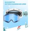 OutdoorMaster Falcon Kids Ski Goggles-Magnetic Interchangeable Lens, Anti Fog UV Protection OTG Snowboard Goggles for Youth(Lens-vlt 60% Blue)
