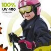 OutdoorMaster Kids Ski Goggles – Helmet Compatible Snow Goggles for Boys & Girls with 100% UV Protection(Light Yellow Vlt 77%)
