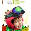 OutdoorMaster Kids Ski Goggles – Helmet Compatible Snow Goggles for Boys & Girls with 100% UV Protection(Revo Greenlens Vlt 28%)