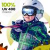 OutdoorMaster Kids Ski Goggles – Helmet Compatible Snow Goggles for Boys & Girls with 100% UV Protection(Vlt 10% Black Frame Grey Lens)
