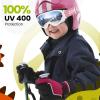 OutdoorMaster Kids Ski Goggles – Helmet Compatible Snow Goggles for Boys & Girls with 100% UV Protection(Vlt 10% White Frame Grey Lens)