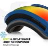 OutdoorMaster Kids Ski Goggles – Helmet Compatible Snow Goggles for Boys & Girls with 100% UV Protection(Vlt 14.3%)