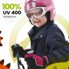 OutdoorMaster Kids Ski Goggles – Helmet Compatible Snow Goggles for Boys & Girls with 100% UV Protection(Vlt 28% White Frame Rose Red Lens)