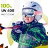 OutdoorMaster Kids Ski Goggles, Snowboard Goggles – Youth Snow Goggles(A03-white Frame Grey Lens)