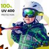 OutdoorMaster Kids Ski Goggles, Snowboard Goggles – Youth Snow Goggles(Greenlens Vlt 11%)