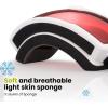 OutdoorMaster Kids Ski Goggles, Snowboard Goggles – Youth Snow Goggles(Vlt28% White Frame Light Rose Red Lens)