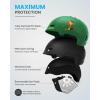 OutdoorMaster Kids Ski Helmet and Goggles Set, Snowboard Helmet, Durable PC Shell & EPS Foam, Snow Helmet 12 Cooling Vents, Dial Fit Skiing Helmet, Safety-Certified Snow Sport Helmets for Boys & Girls(Matte Green)