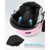 OutdoorMaster Kids Ski Helmet and Goggles Set, Snowboard Helmet, Durable PC Shell & EPS Foam, Snow Helmet 12 Cooling Vents, Dial Fit Skiing Helmet, Safety-Certified Snow Sport Helmets for Boys & Girls(Glossy Pink)