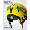 OutdoorMaster Kids Ski Helmet and Goggles Set, Snowboard Helmet, Durable PC Shell & EPS Foam, Snow Helmet 12 Cooling Vents, Dial Fit Skiing Helmet, Safety-Certified Snow Sport Helmets for Boys & Girls(Matte Yellow)