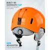 OutdoorMaster Kids Snowboarding Helmet for Boys & Girls – Durable PC Shell, EPS Foam & 12 Cooling Vents, Adjustable Dial Fit(Glossy Dark Orange)