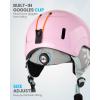 OutdoorMaster Kids Snowboarding Helmet for Boys & Girls – Durable PC Shell, EPS Foam & 12 Cooling Vents, Adjustable Dial Fit(Glossy Pink)