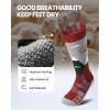 OutdoorMaster Merino Wool Ski Socks for Kids, Boys & Girls, Thermal Winter Warm Snowboarding Socks for Cold Weather(Christmas – 2 Pack)