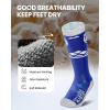 OutdoorMaster Merino Wool Ski Socks for Kids, Boys & Girls, Thermal Winter Warm Snowboarding Socks for Cold Weather(Z -Blue Grey)