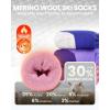 OutdoorMaster Merino Wool Ski Socks for Kids, Boys & Girls, Thermal Winter Warm Snowboarding Socks for Cold Weather(Z -Peach Pink)