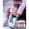 OutdoorMaster Merino Wool Ski Socks for Kids, Boys & Girls, Thermal Winter Warm Snowboarding Socks for Cold Weather(Z -Peach Pink)