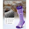 OutdoorMaster Merino Wool Ski Socks for Kids, Boys & Girls, Thermal Winter Warm Snowboarding Socks for Cold Weather(Z -Purple)