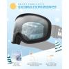 OutdoorMaster Owl Kids Ski Goggles OTG Anti-Fog Snowboard Goggles with 100% UV Protection(Black Frame+vlt 60% Blue Lens)