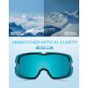OutdoorMaster Owl Kids Ski Goggles OTG Anti-Fog Snowboard Goggles with 100% UV Protection(Black Frame+vlt 60% Blue Lens)