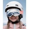 OutdoorMaster Owl Kids Ski Goggles OTG Anti-Fog Snowboard Goggles with 100% UV Protection(White Frame+vlt 10% Silver Lens)