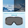 OutdoorMaster Owl Kids Ski Goggles OTG Anti-Fog Snowboard Goggles with 100% UV Protection(White Frame+vlt 10% Silver Lens)