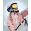 OutdoorMaster Owl Kids Ski Goggles OTG Anti-Fog Snowboard Goggles with 100% UV Protection(White Frame+vlt 12% Revo Gold)