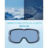 OutdoorMaster Owl Kids Ski Goggles OTG Anti-Fog Snowboard Goggles with 100% UV Protection(White Frame+vlt 12% Revo Gold)