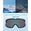 OutdoorMaster Owl Kids Ski Goggles OTG Anti-Fog Snowboard Goggles with 100% UV Protection(White Frame+vlt 13% Revo Pink)