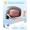 OutdoorMaster Owl Kids Ski Goggles OTG Anti-Fog Snowboard Goggles with 100% UV Protection(White Frame+vlt 53% Red Lens)
