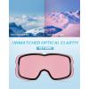 OutdoorMaster Owl Kids Ski Goggles OTG Anti-Fog Snowboard Goggles with 100% UV Protection(White Frame+vlt 53% Red Lens)