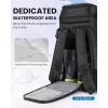 OutdoorMaster Ski Boot Bag, 65L Snowboard Boots Travel Backpack for Helmet, Ski Shoes, Goggles, Gloves and Accessories, Waterproof Exterior & Bottom(Black)