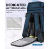 OutdoorMaster Ski Boot Bag, 65L Snowboard Boots Travel Backpack for Helmet, Ski Shoes, Goggles, Gloves and Accessories, Waterproof Exterior & Bottom(Blue)