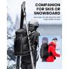 OutdoorMaster Ski Boot Bag, 65L Snowboard Boots Travel Backpack for Helmet, Ski Shoes, Goggles, Gloves and Accessories, Waterproof Exterior & Bottom(Black)