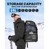 OutdoorMaster Ski Boot Bag, 65L Snowboard Boots Travel Backpack for Helmet, Ski Shoes, Goggles, Gloves and Accessories, Waterproof Exterior & Bottom(Black)