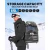 OutdoorMaster Ski Boot Bag, 65L Snowboard Boots Travel Backpack for Helmet, Ski Shoes, Goggles, Gloves and Accessories, Waterproof Exterior & Bottom(Grey)