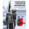OutdoorMaster Ski Boot Bag, 65L Snowboard Boots Travel Backpack for Helmet, Ski Shoes, Goggles, Gloves and Accessories, Waterproof Exterior & Bottom(Grey)